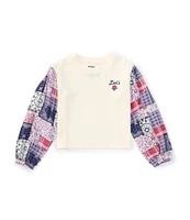 Levi's® Little Girls 4-6X Long Sleeve Knit-to-Woven Top