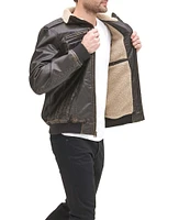 Levi's® Long Sleeve Sherpa/Faux Leather Military Bomber Jacket