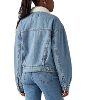 Levi's® Long Sleeve Sherpa-Detailed Denim Trucker Jacket