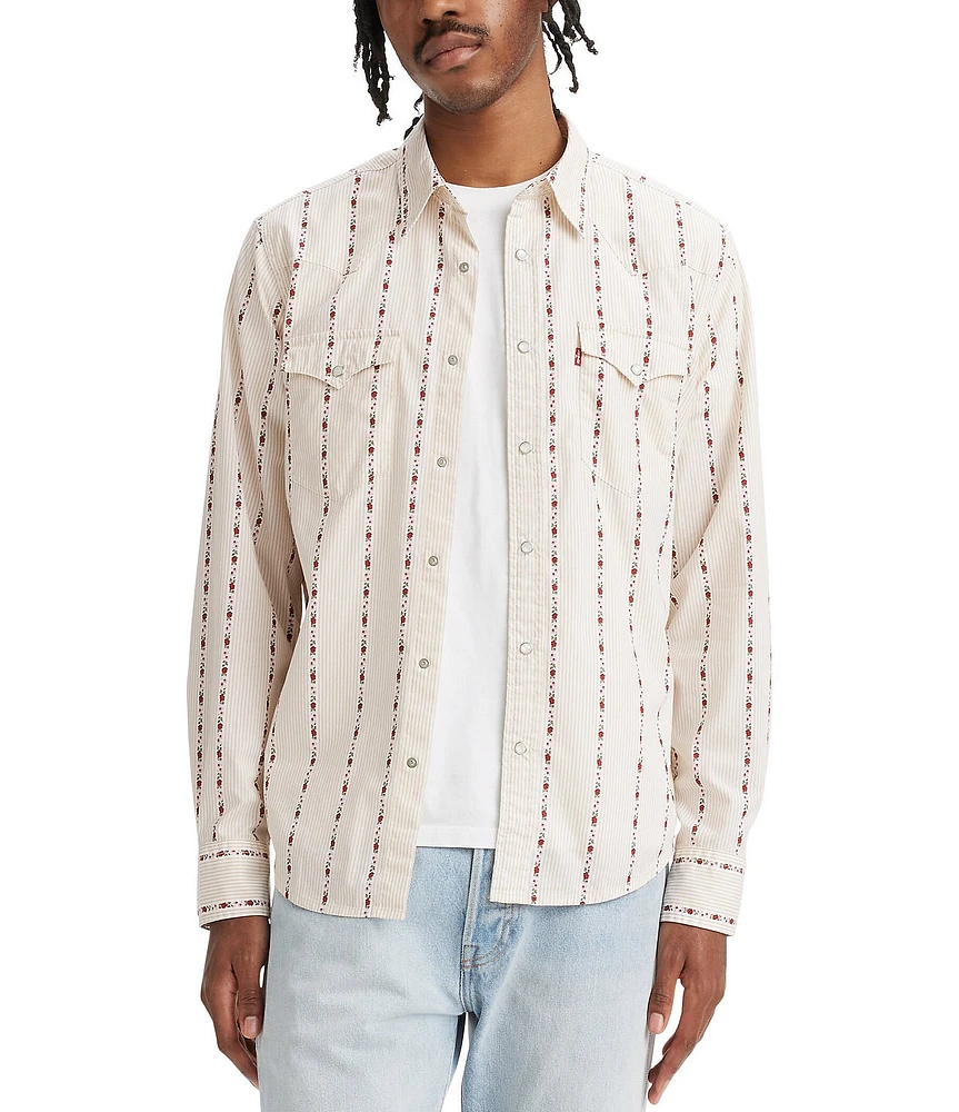 Levi's® Long Sleeve Floral/Stripe Western Shirt