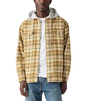 Levi's® Long Sleeve Neutral Multi Plaid Hooded Worker Shirt