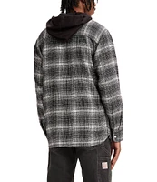 Levi's® Long Sleeve Plaid Hooded Worker Shirt