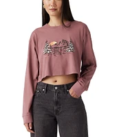 Levi's® Long Sleeve Scenic Mountain Cropped T-Shirt