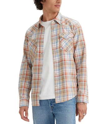 Levi's® Long Sleeve Zeke Plaid Western Shirt