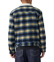 Levi's® Long Sleeve Zephyr Plaid Sherpa Wool-Blend Trucker Jacket