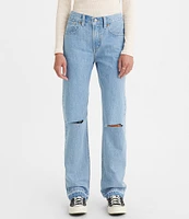 Levi's® Low Pro Mid Rise Destructed Straight Jeans