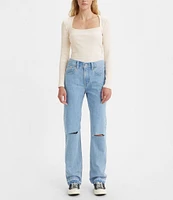 Levi's® Low Pro Mid Rise Destructed Straight Jeans