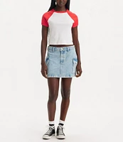 Levi's® Mid Rise Cargo Pocket Mini Denim Skirt