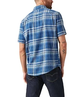 Levi's® Patch Pocket Plaid Short Sleeve Woven Shirt