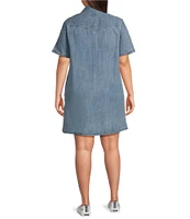 Levi's Plus Louisa Western Yoke Short Sleve Button-Up Front Denim Dress