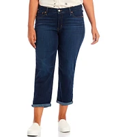 Levi's® Plus Size Tapered Leg Mid Rise Stretch Denim Boyfriend Jeans