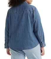 Levi's Plus Size Button Front Long Sleeve Western Top