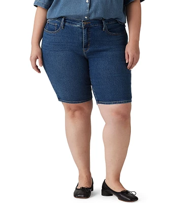 Levi's Plus Size Mid Rise Shaping Bermuda Denim Shorts