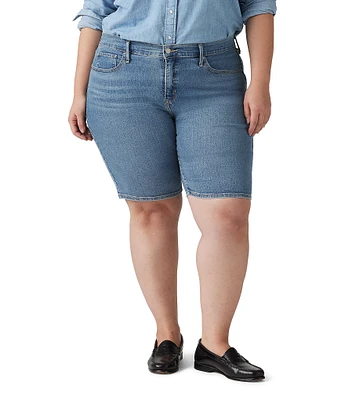 Levi's Plus Size Mid Rise Shaping Bermuda Denim Shorts