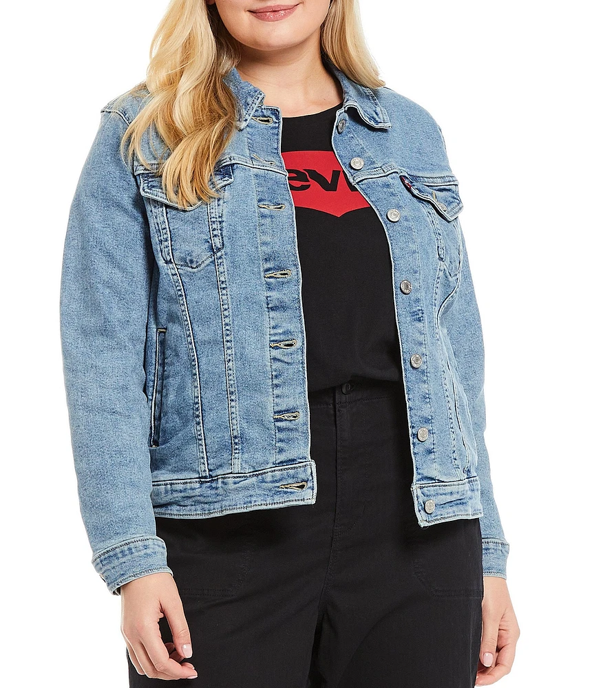 Levi's® Plus Size Point Collar Long Sleeve Original Trucker Jacket