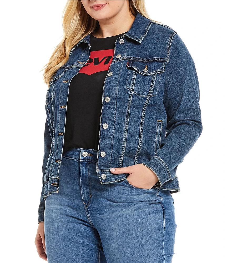 Levi's® Plus Size Point Collar Long Sleeve Original Trucker Jacket