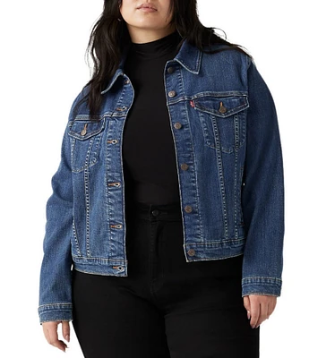 Levi's® Plus Size Point Collar Long Sleeve Original Trucker Jacket