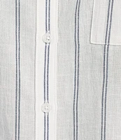 Levi's Plus Size Stripe Point Collar 3/4 Sleeve Button Front Shirt