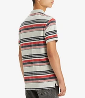 Levi's® Standard Fit Short Sleeve Housemark Striped Polo Shirt