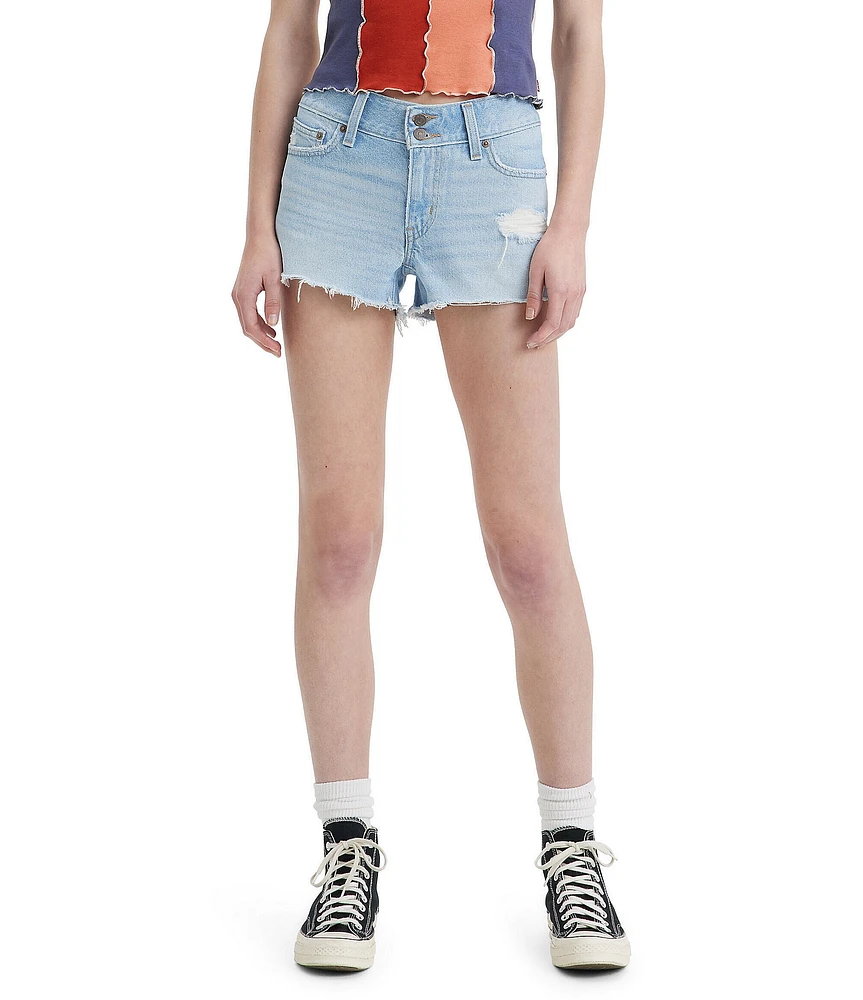 Levi's® Super-Low Low Rise Frayed Hem Cut Off Shorts