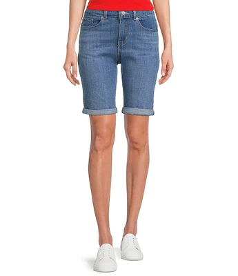 Levi's® Cuffed Mid Rise Stretch Denim Bermuda Shorts