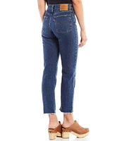 Levi's® Wedgie Straight Leg Stretch Denim High Rise Raw Hem Jeans