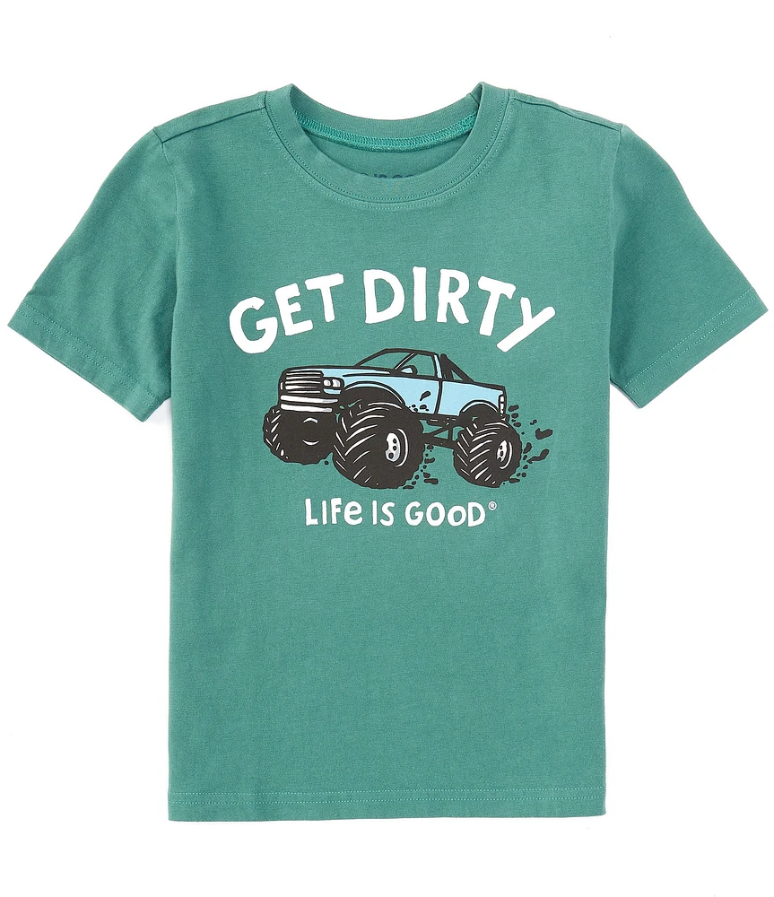 Life is Good Big Boys 8-20 Short Sleeve Get Dirty Truck T-Shirt