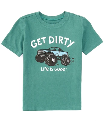 Life is Good Big Boys 8-20 Short Sleeve Get Dirty Truck T-Shirt