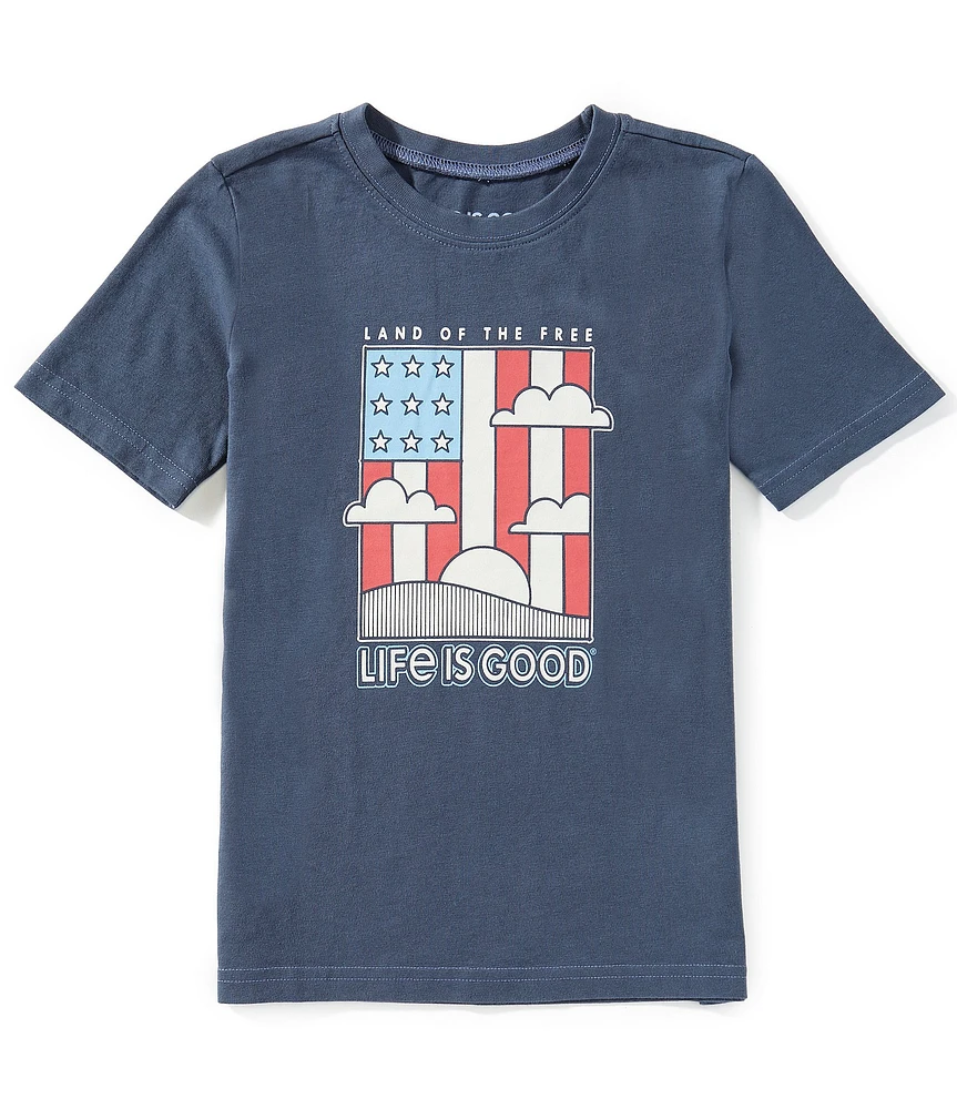 Life is Good® Big Boys 8-20 Short Sleeve Land Of The Free Graphic Crusher™ T-Shirt