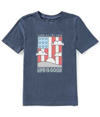 Life is Good® Big Boys 8-20 Short Sleeve Land Of The Free Graphic Crusher™ T-Shirt
