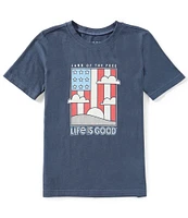 Life is Good® Big Boys 8-20 Short Sleeve Land Of The Free Graphic Crusher™ T-Shirt