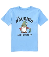 Life is Good Big Boys 8-20 Short Sleeve Naughty Santa Gnome Graphic T-Shirt