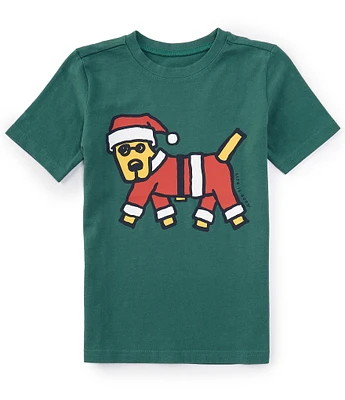 Life is Good Big Boys 8-20 Short Sleeve Rocket Santa Suit Graphic T-Shirt