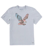 Life is Good Short Sleeve Eagle Flag Crusher™ T-Shirt