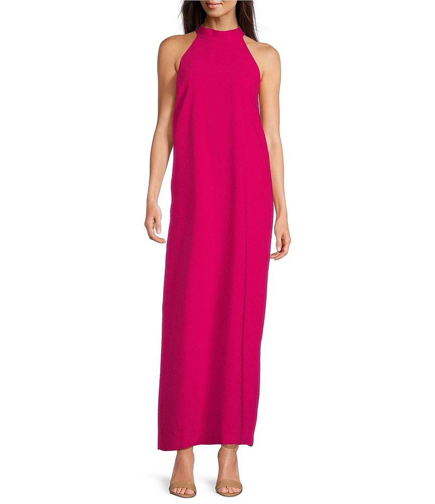 Lilly Pulitzer Alaric Satin Back Crepe Halter Neck Sleeveless Shift Maxi Dress