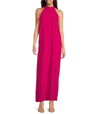 Lilly Pulitzer Alaric Satin Back Crepe Halter Neck Sleeveless Shift Maxi Dress