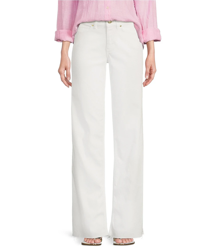 Lilly Pulitzer Aniston Denim High Rise Straight Leg Raw Hem Jeans