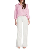Lilly Pulitzer Aniston Denim High Rise Straight Leg Raw Hem Jeans