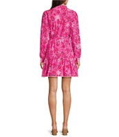 Lilly Pulitzer Arletta Poplin Giraffic Park Print Stand Collar Long Sleeve Shirt Dress