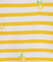 Lilly Pulitzer Ballad Stripe Lemon Fruit Print Embroidered Crew Neck Long Sleeve Sweatshirt