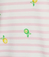Lilly Pulitzer Ballad Stripe Print Embroidered Crew Neck Long Sleeve Sweatshirt