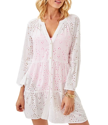 Lilly Pulitzer Brailey Eyelet Mini Dress Swim Cover-Up