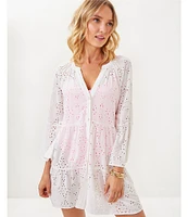 Lilly Pulitzer Brailey Eyelet Mini Dress Swim Cover-Up