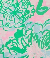 Lilly Pulitzer Brinelle Plumes In Bloom Notch Neck Elbow Puff Sleeve Blouse