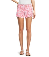 Lilly Pulitzer Buttercup Crab Print Flat Front Scallop Shorts