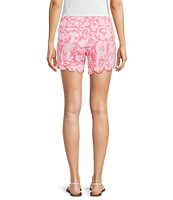 Lilly Pulitzer Buttercup Crab Print Flat Front Scallop Shorts