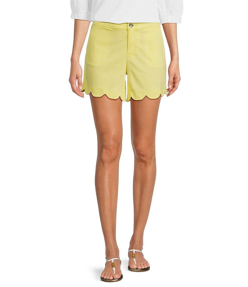Lilly Pulitzer Buttercup Mid Rise Scallop Shorts