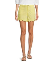 Lilly Pulitzer Buttercup Mid Rise Scallop Shorts