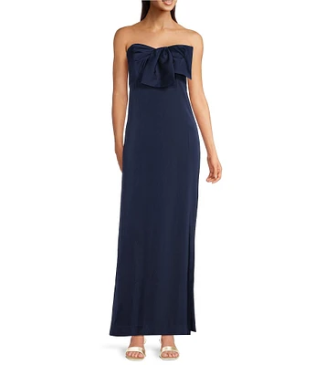 Lilly Pulitzer Carlynn Satin Strapless Bow Maxi Dress