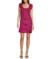 Lilly Pulitzer Cillian Petal Party Metallic Brocade Sweetheart Neck Sleeveless Dress